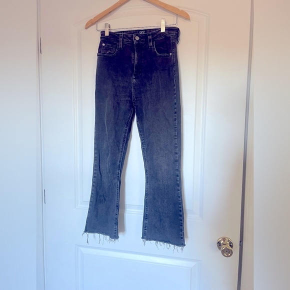 Urban Outfitters BDG Black Kick Flare High-Rise Cropped Jeans - Picture 1 of 6
